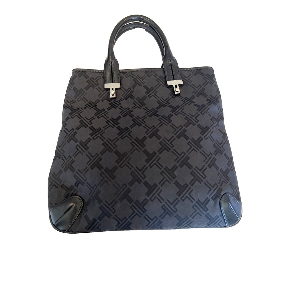 Tumi Sinclair Nina Commuter Black Tote|Bag. Open Top. Coated Nylon. Leather Trim - Picture 2 of 5